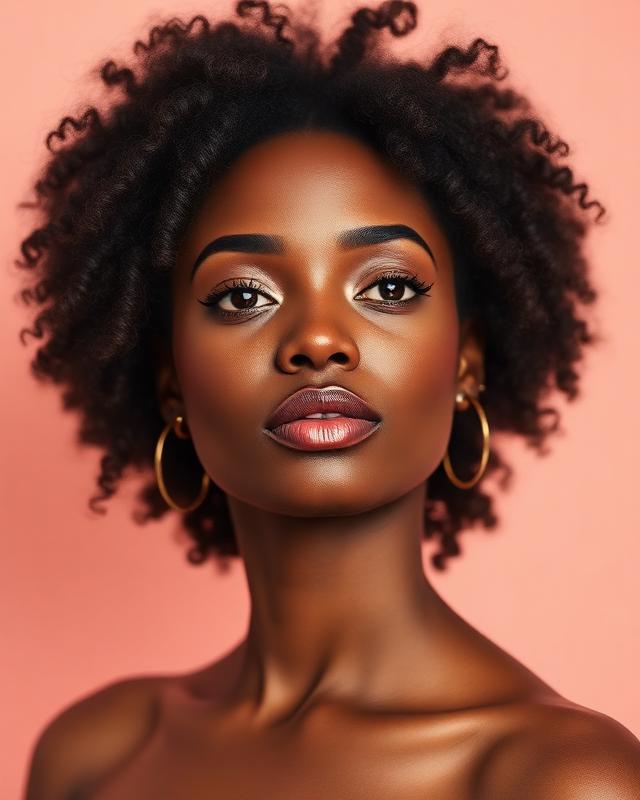 Woman with 4C coily natural hair
